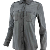 Camisa Mujer Foundation Denim L/S Gris Cat