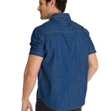 Camisa Hombre Denim S/S Shirt Gris Cat