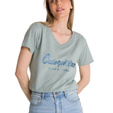 Remera Mujer Caterpillar Metallic Celeste Cat