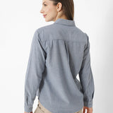 Camisa Mujer Chambray Relaxed L/S Azul Cat