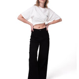 Jeans Mujer Denim Wide Leg Negro Cat