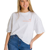 Remera Mujer Oversize Graphic Tee Blanco Cat