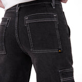 Jeans Mujer Denim Relaxed Cargo Gris Cat