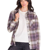 Remera Manga Larga Mujer Flannel Relaxed L/S Violeta Cat