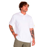 Remera Hombre Cat Logo Pique Polo Blanco Cat