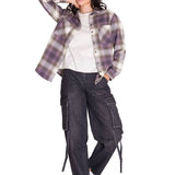 Remera Manga Larga Mujer Flannel Relaxed L/S Violeta Cat