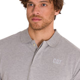 Remera Hombre Cat Logo Pique Polo Gris Cat