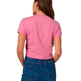 Remera Mujer Rg Crop Graphic Tee Rosado Cat