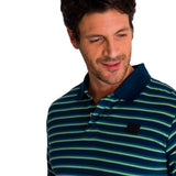 Remera Hombre Cat Logo Jersey Polo Azul Cat