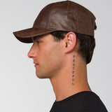Gorro Hombre Faux Leather Hat Marron Cat