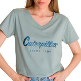 Remera Mujer Caterpillar Metallic Celeste Cat