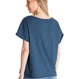 Remera Mujer Relaxed Graphic Tee Azul Cat