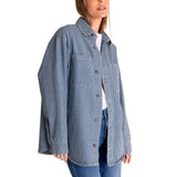 Chaqueta Mujer Oversized Hickory St Azul Cat