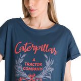 Remera Mujer Relaxed Graphic Tee Azul Cat