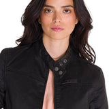 Chaqueta Mujer W Waxed Moto Jacket Negro Cat