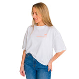 Remera Mujer Oversize Graphic Tee Blanco Cat
