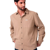 Camisa Hombre Waffle Knit L/S Butt Beige Cat