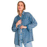 Camisa Mujer Oversized Denim Shir Azul Cat