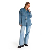 Camisa Mujer Oversized Denim Shir Azul Cat