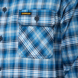Camisa Hombre Plaid L/S Work Shirt Azul Cat