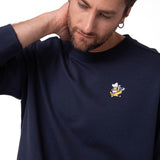 Buzo Hombre Graphic Fleece Crewn Azul Cat