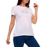 Remera Mujer Metallic Cat Logo Te Blanco Cat