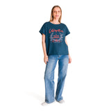Remera Mujer Relaxed Graphic Tee Azul Cat