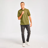 Remera Hombre Cat Logo Pique Polo Verde Cat
