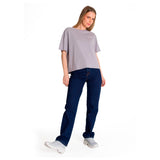 Remera Mujer Boxy Heavyweight Emb Gris Cat