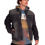 Chaqueta Hombre Flannel Lined Denim Gris Cat