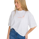 Remera Mujer Oversize Graphic Tee Blanco Cat