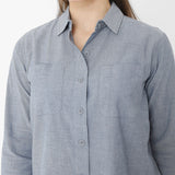 Camisa Mujer Chambray Relaxed L/S Azul Cat