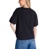 Remera Mujer Boxy Heavyweight Emb Negro Cat