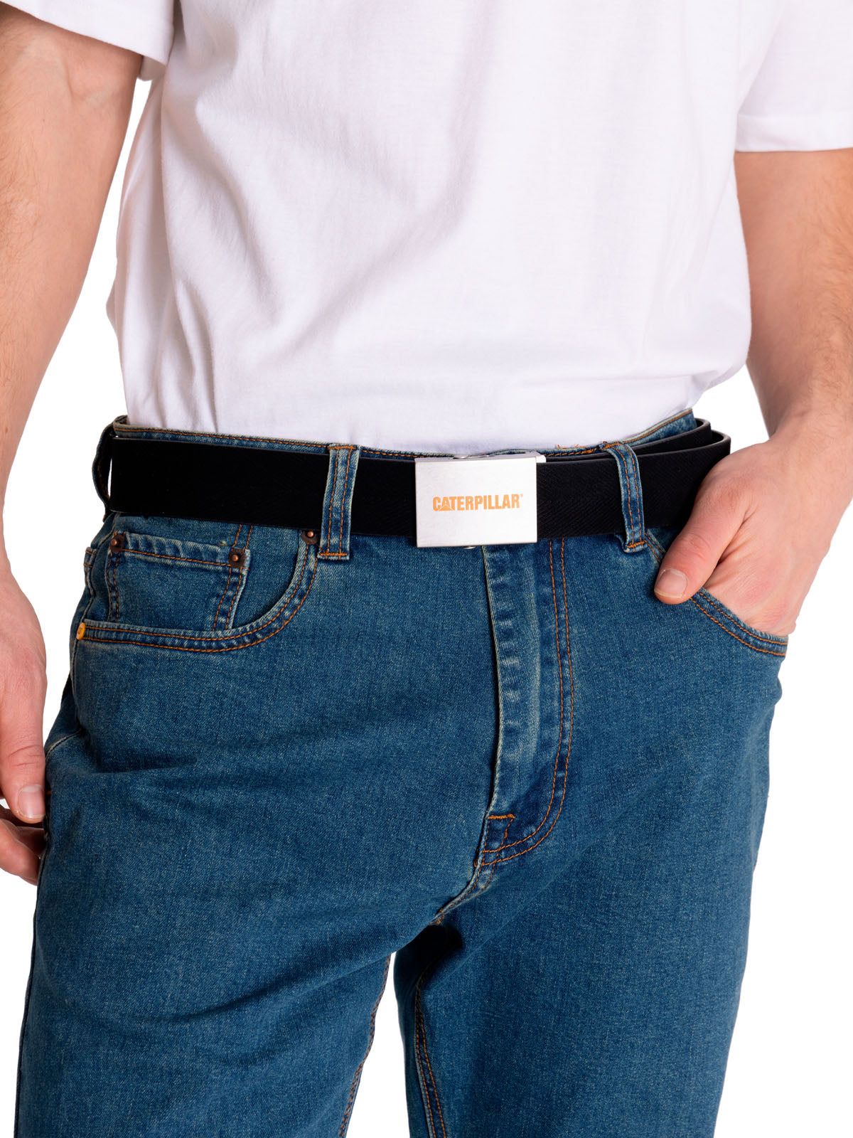 Cinturon Hombre Fdtn Chevron Belt Negro Cat
