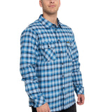Camisa Hombre Plaid L/S Work Shirt Azul Cat