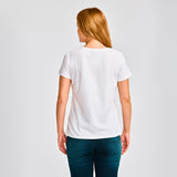 Remera Mujer Metallic Cat Logo Te Blanco Cat