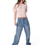 Remera Mujer Crop Metallic Graphi Cat