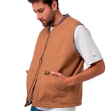 Chaleco Hombre Canvas Utility Sherp Marron Cat