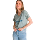 Remera Mujer Caterpillar Metallic Celeste Cat