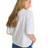 Remera Mujer Oversize Graphic Tee Blanco Cat