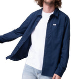 Camisa Hombre Convertible l/s popl Azul Cat