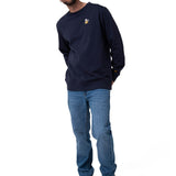 Buzo Hombre Graphic Fleece Crewn Azul Cat
