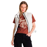Chaleco Mujer Cropped Puffer Vest Beige Cat