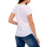 Remera Mujer Cat Logo Scoop Neck Blanco Cat