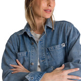 Camisa Mujer Oversized Denim Shir Azul Cat
