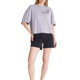 Remera Mujer Oversize Graphic Tee Gris Cat