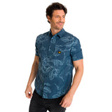 Camisa Hombre Relaxed Printed Popl Azul Cat