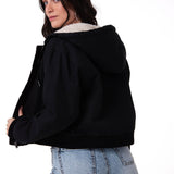 Chaqueta Mujer Canvas Sherpa Lined Negro Cat