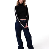 Remera Manga Larga Mujer Sporty Mock Neck L/S Negro Cat