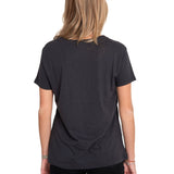 Remera Mujer Cat Script V Neck Te Negro Cat